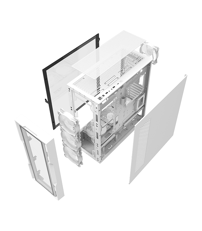 کیس کامپیوتر دارک فلش مدل DK431 Glass E-ATX WH