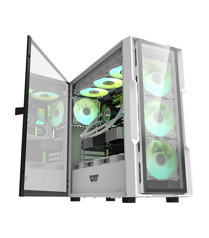 کیس کامپیوتر دارک فلش مدل DK431 Glass E-ATX WH