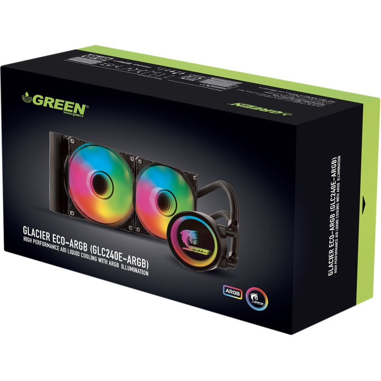 خنک کننده پردازنده گرین مدل GREEN GLACIER 240 ECO ARGB