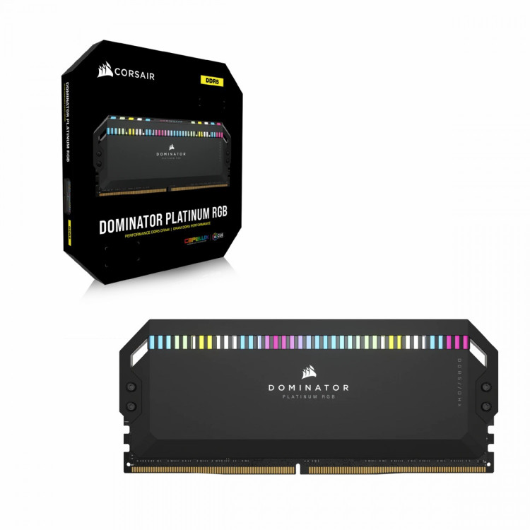 رم کورسیر مدل CORSAIR DOMINATOR PLATINUM RGB 64GB 32GBx2 6000MHz DDR5