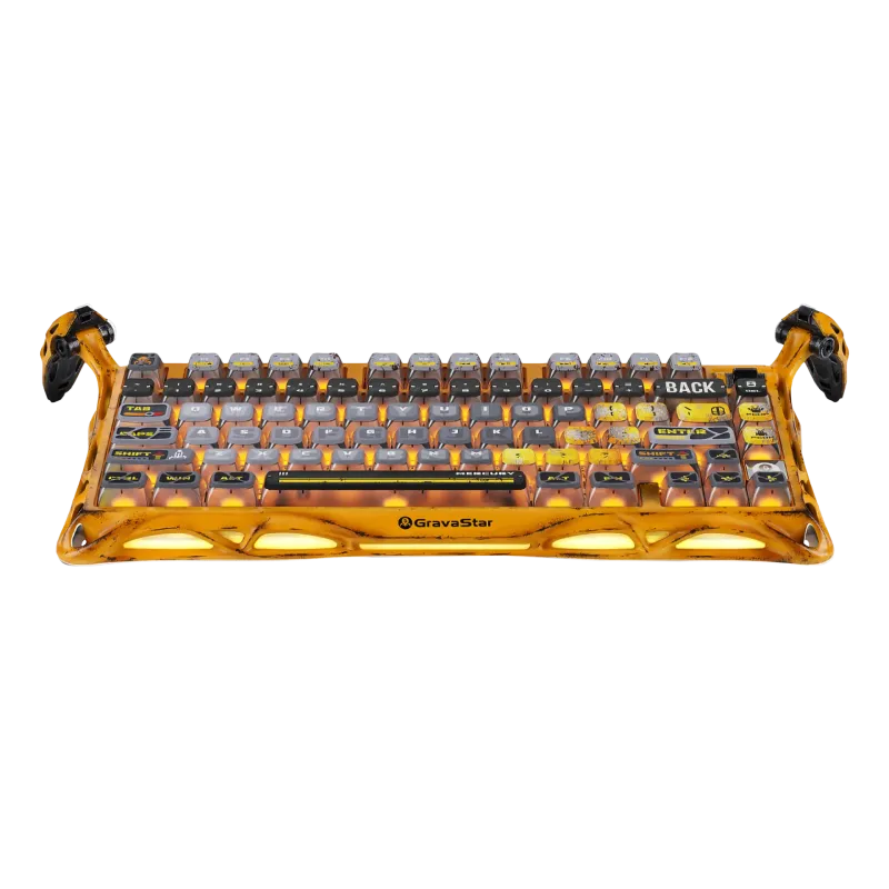 کیبورد گیمینگ گراوا استار مدل GravaStar Mercury K1 Pro - Battle Worn Yellow