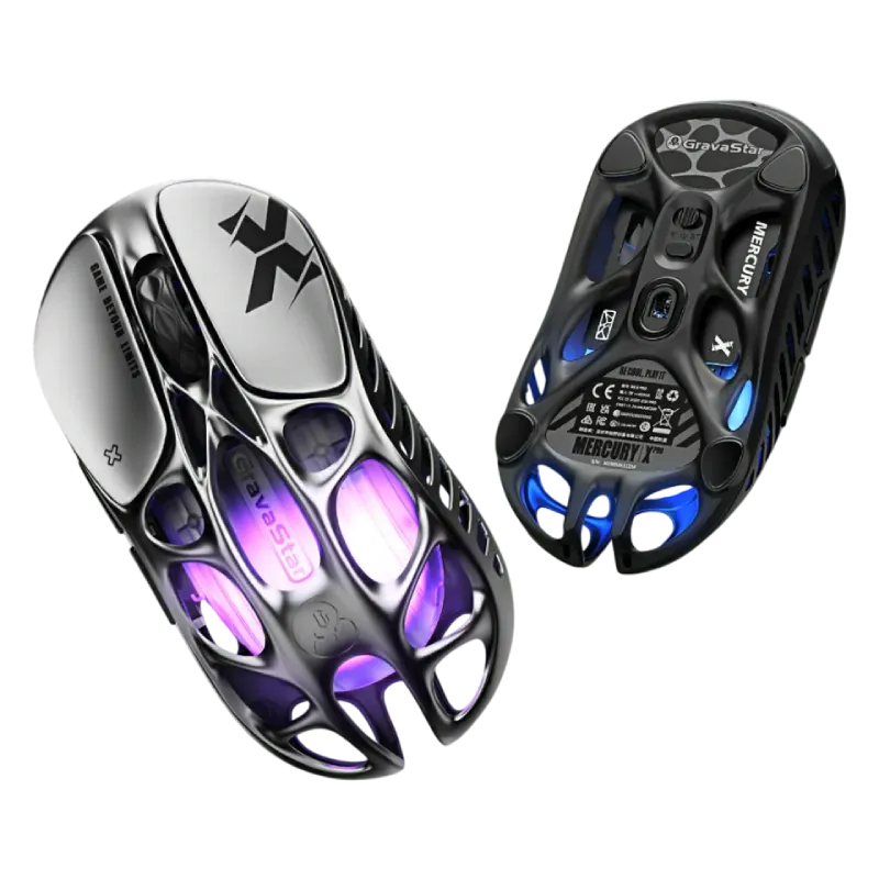 موس گیمینگ گراوا استار مدل GravaStar Mercury X - Interstellar Silver