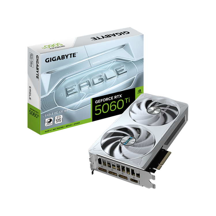 کارت گرافیک گیگابایت مدل GeForce RTX 5060 Ti EAGLE OC ICE 16G