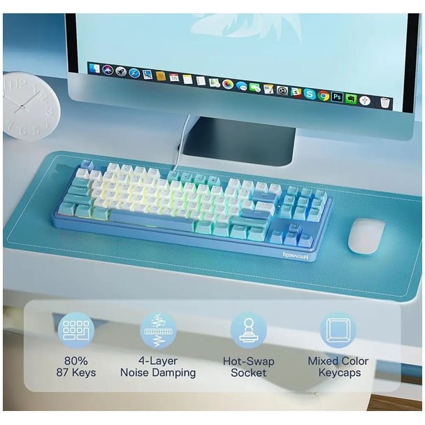 کیبورد ردراگون مدل Redragon K707 WBB PRO