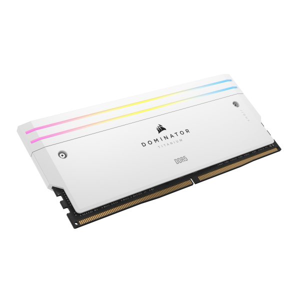 رم کورسیر مدل CORSAIR DOMINATOR TITANIUM RGB WHITE DDR5 64GB 32GBx2 6600MHz CL32