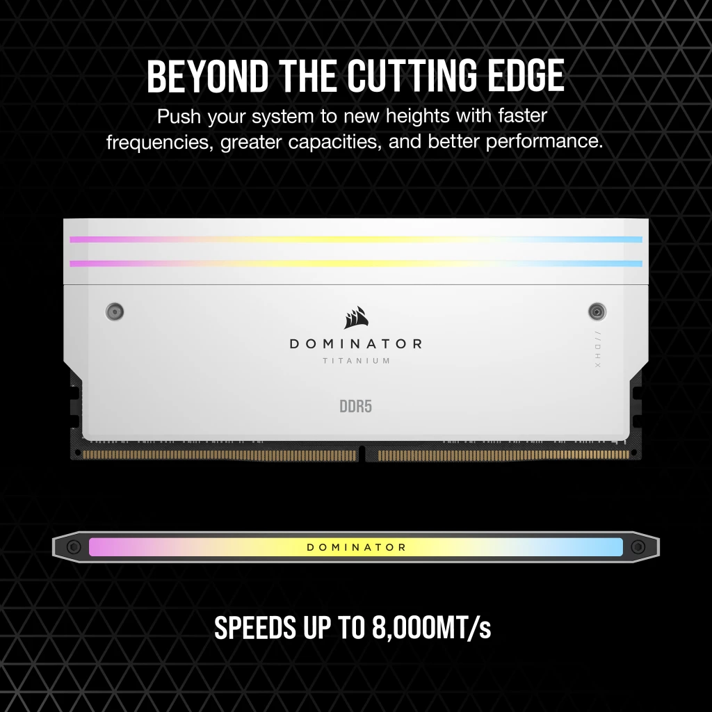 رم کورسیر مدل CORSAIR DOMINATOR TITANIUM 32GB(16GBx2) 7200Mhz RGB WHITE CL34
