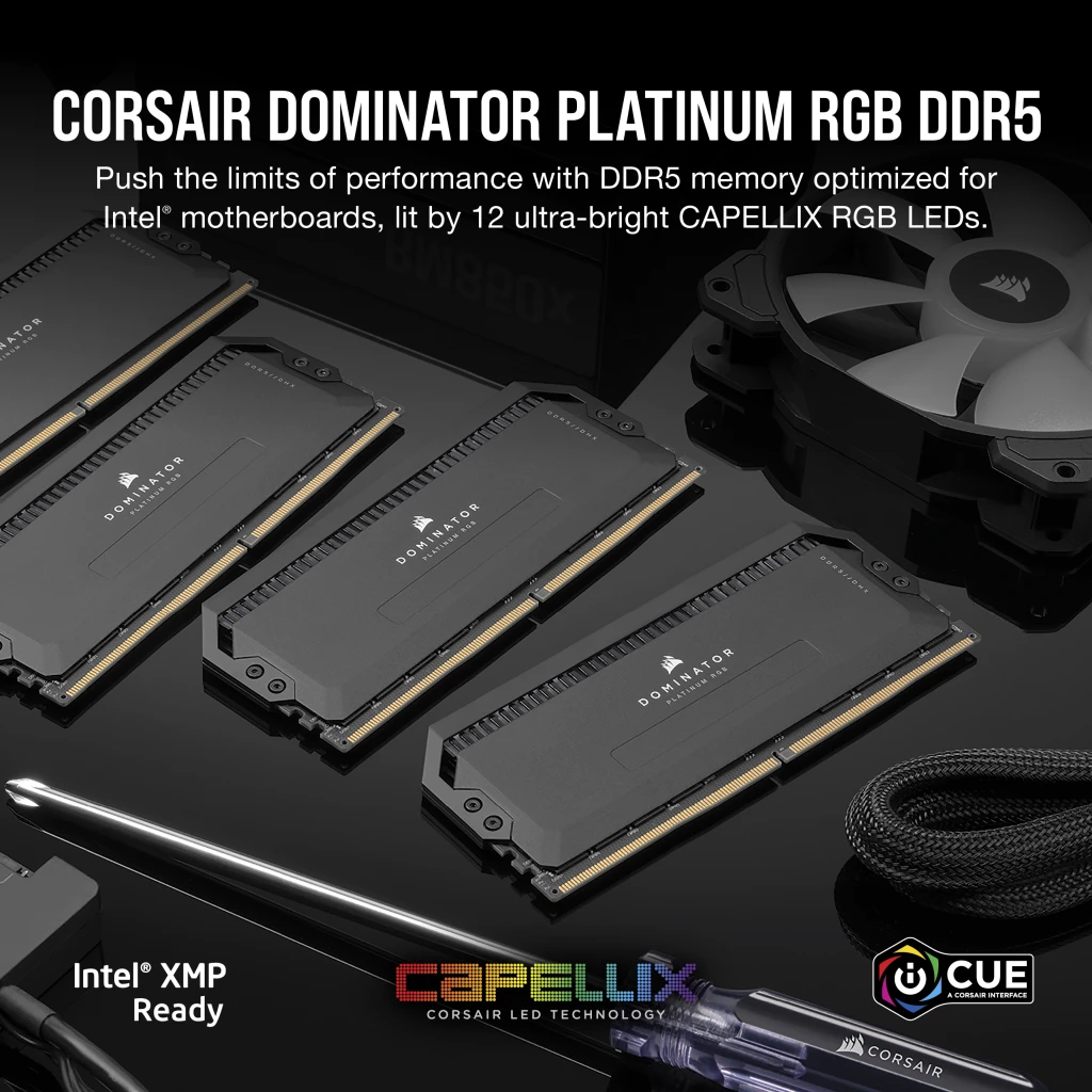 رم کورسیر مدل CORSAIR DOMINATOR PLATINUM RGB 64GB (DUAL) 6800Mhz CL40 BLACK