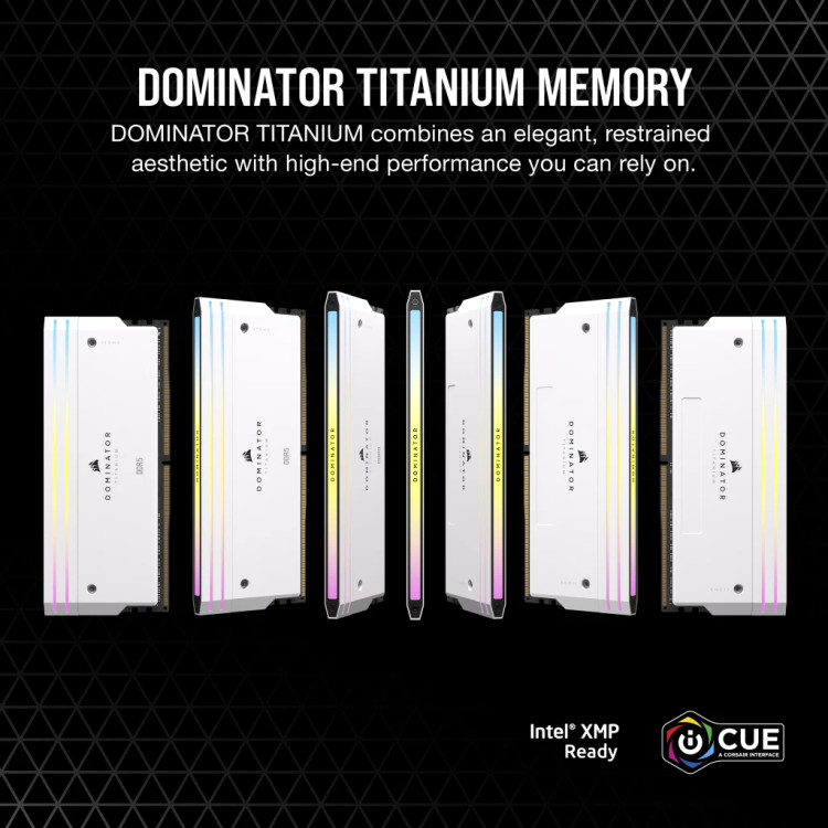 رم کورسیر مدل CORSAIR DOMINATOR TITANIUM 64GB(32GBx2) 6600 RGB WHITE CL32