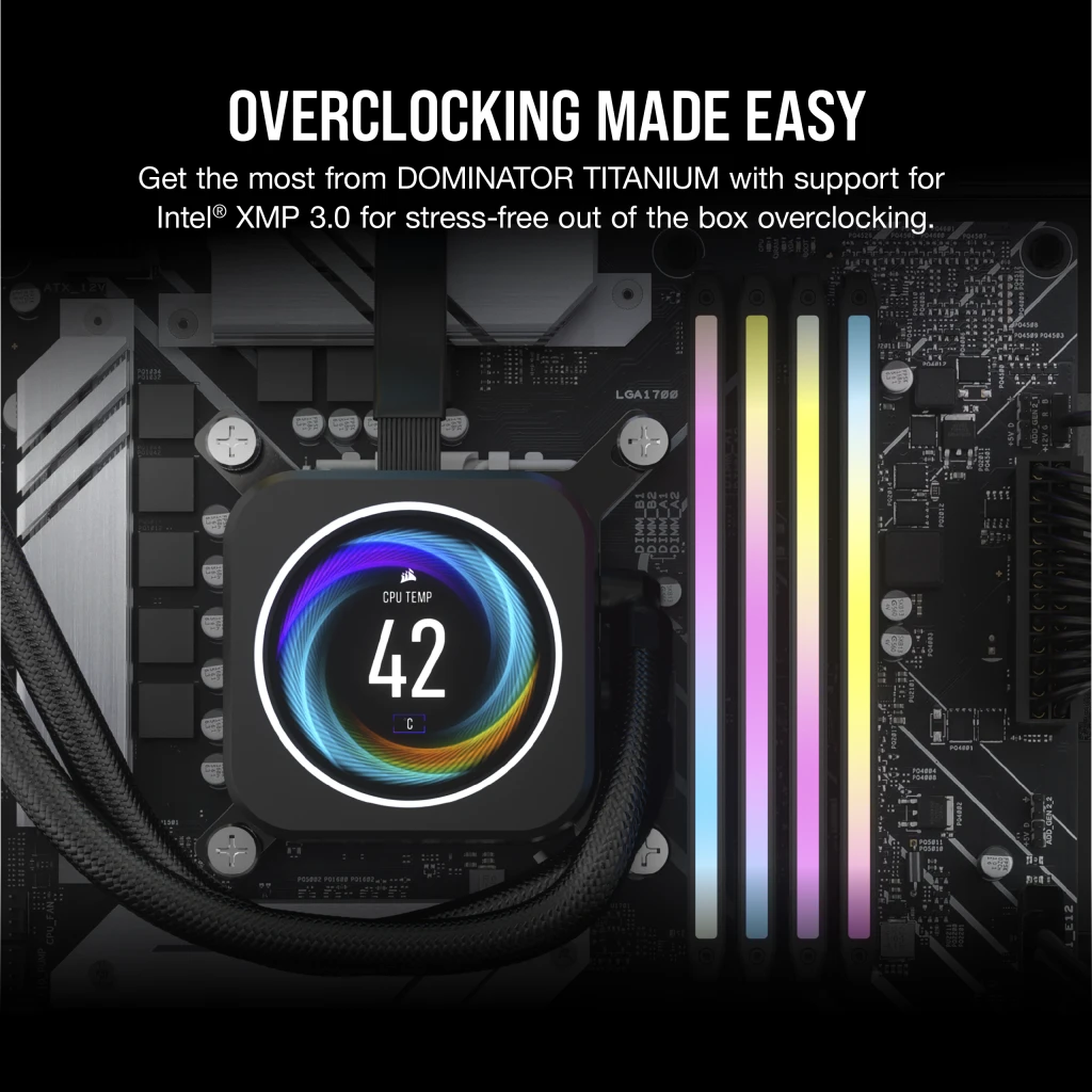 رم کورسیر مدل CORSAIR DOMINATOR TITANIUM 64GB(32GBx2) 6400MHz Black CL32