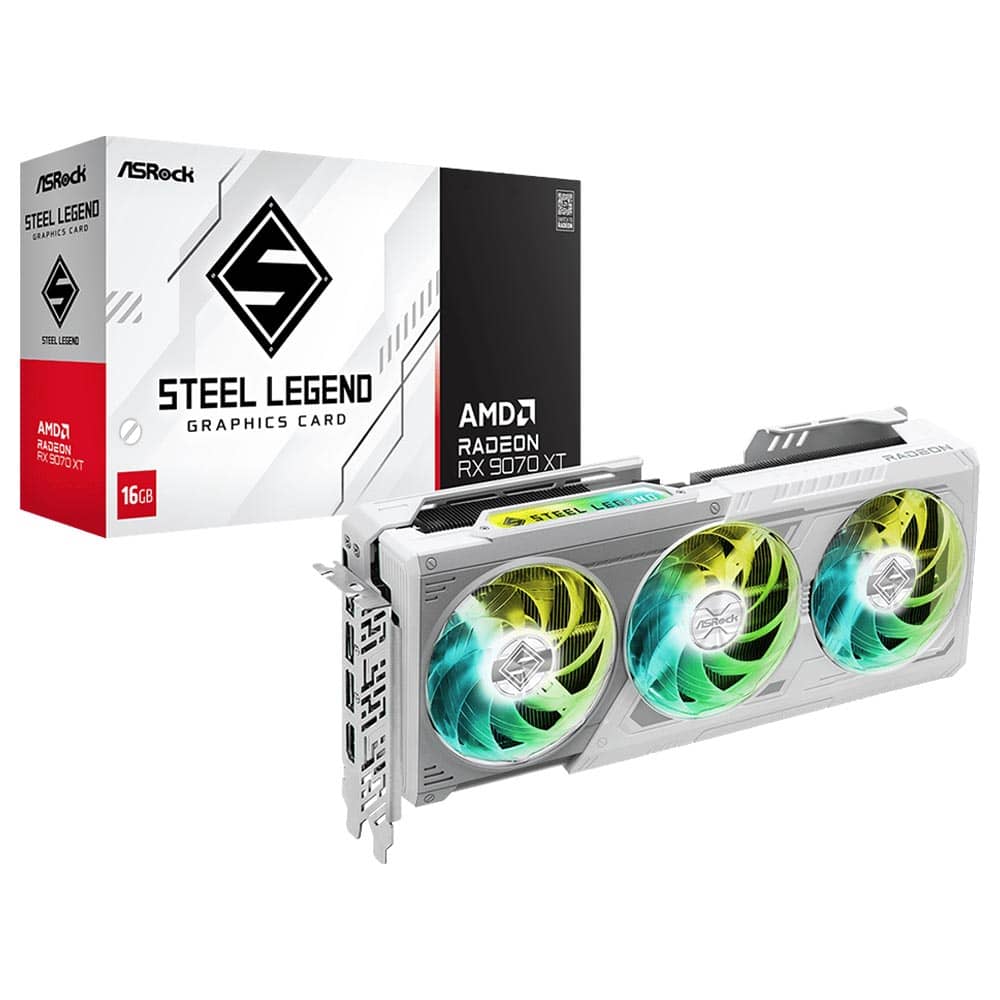 کارت گرافیک ازراک مدل ASROCK Radeon RX 9070 XT Steel Legend 16GB