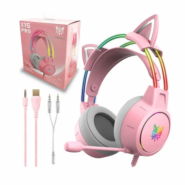 هدست اونیکوما مدل Onikuma X15 Pro Wired Pink