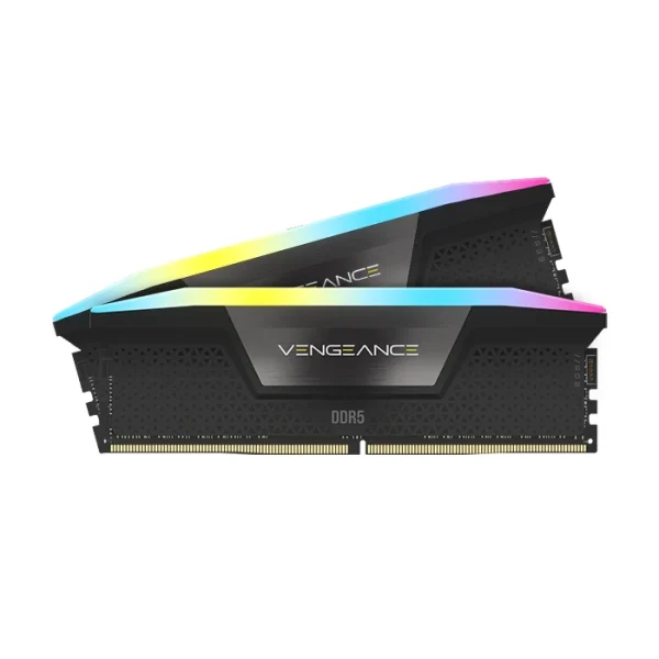 رم کورسیر مدل CORSAIR VENGEANCE RGB 32GB (DUAL) 6400MHz CL40 BLACK AMD EXPO
