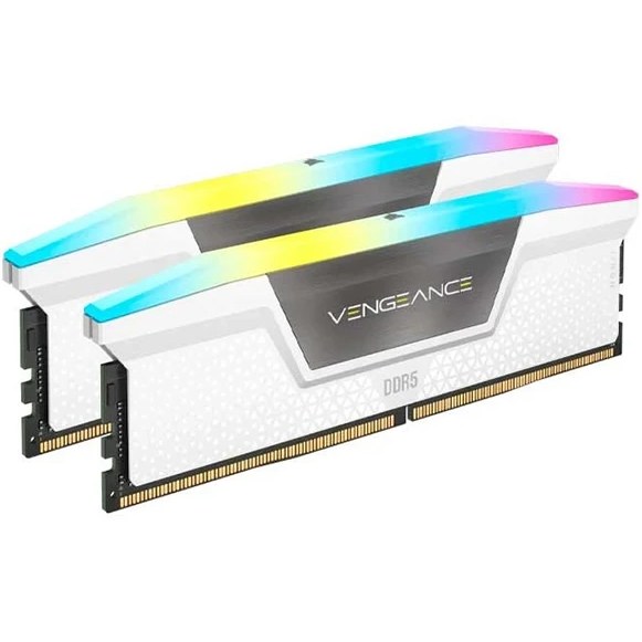 رم کورسیر مدل CORSAIR VENGEANCE RGB 64GB (DUAL) 5200MHz CL40 WHITE