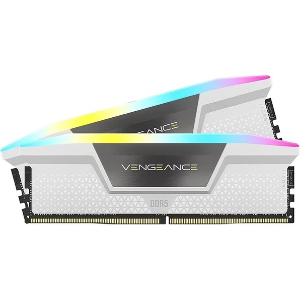 رم کورسیر مدل CORSAIR VENGEANCE RGB 64GB (DUAL) 5200MHz CL40 WHITE