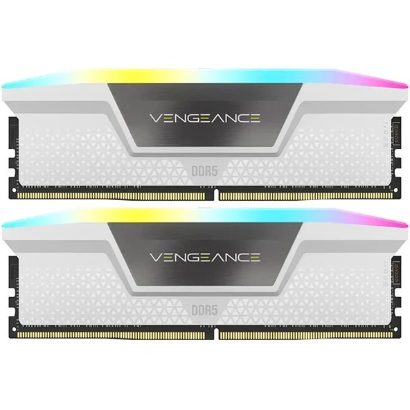 رم کورسیر مدل CORSAIR VENGEANCE RGB 64GB (DUAL) 5200MHz CL40 WHITE