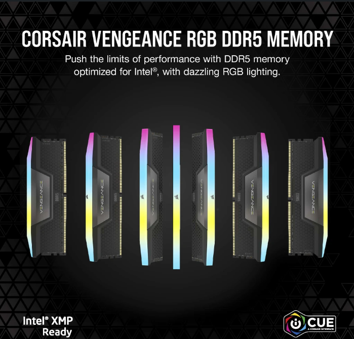 رم کورسیر مدل CORSAIR VENGEANCE 96GB(48GBx2) 6000Mhz RGB BLACK AMD EXPO