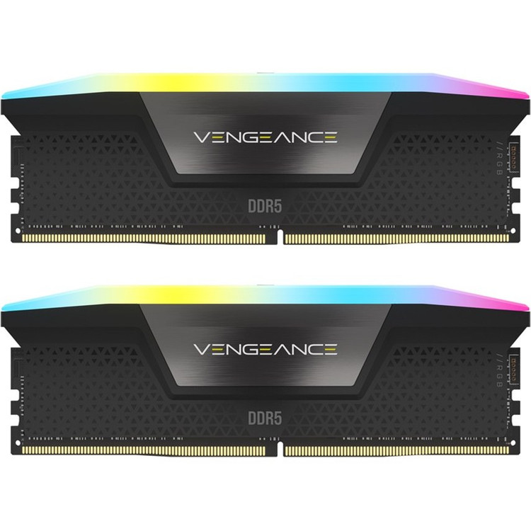 رم کورسیر مدل CORSAIR VENGEANCE RGB 64GB (DUAL) 5600MHz CL36 BLACK