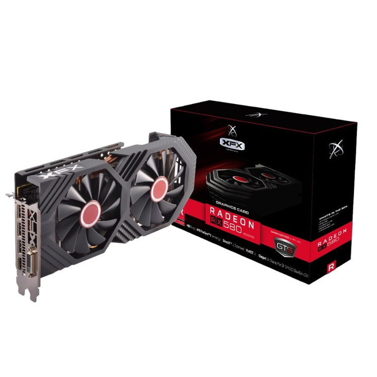 کارت گرافیک ایکس اف ایکس مدل XFX RX 580 8GB کاکرده با کارتون کارکرده