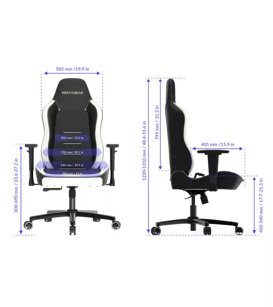صندلی گیمینگ ورتاگیر مدل VERTAGEAR SL3800 Carbon Black