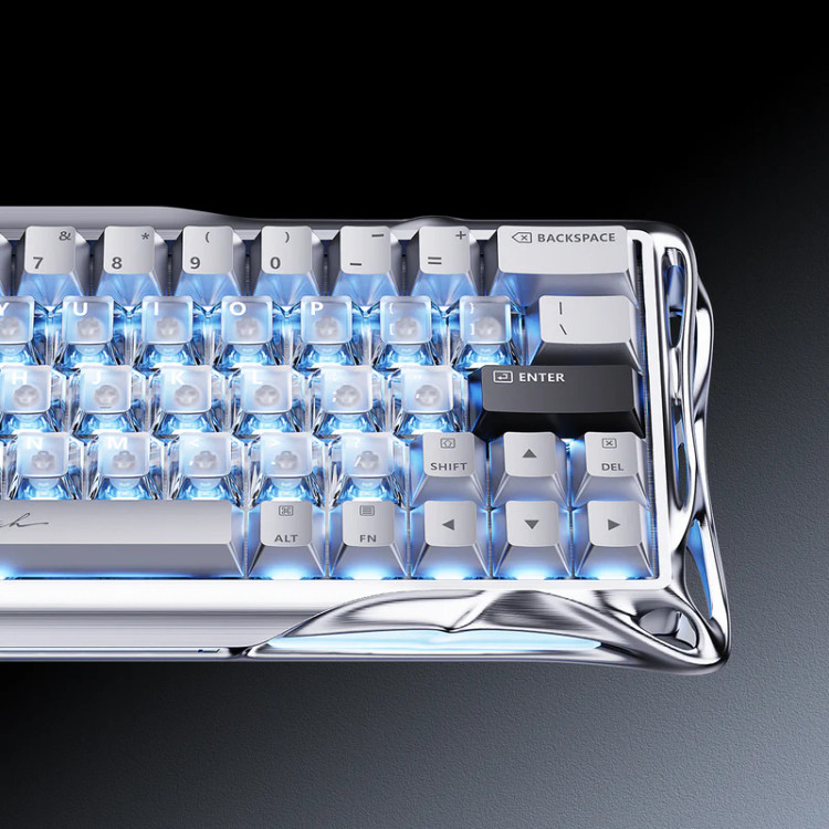 کیبورد گیمینگ گراوا استار مدل Gravastar Mercury V60 Pro - Chrome Silver