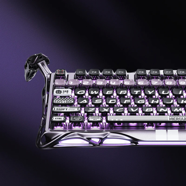 کیبورد گیمینگ گراوا استار مدل Gravastar Mercury V75 Pro - Iron Purple