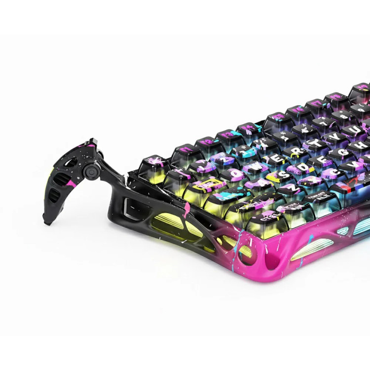 کیبورد گیمینگ گراوا استار مدل Gravastar Mercury V75 Pro - Neon Graffiti