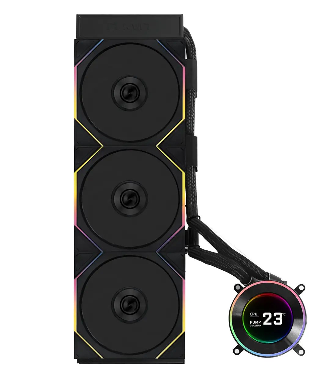 فن خنک کننده مایع پردازنده لیان لی مدل Lian Li HYDROSHIFT II LCD-C 360TL Black