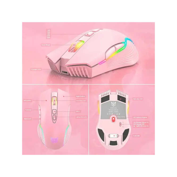 موس اونیکوما مدل Onikuma CW905 Wireless Pink