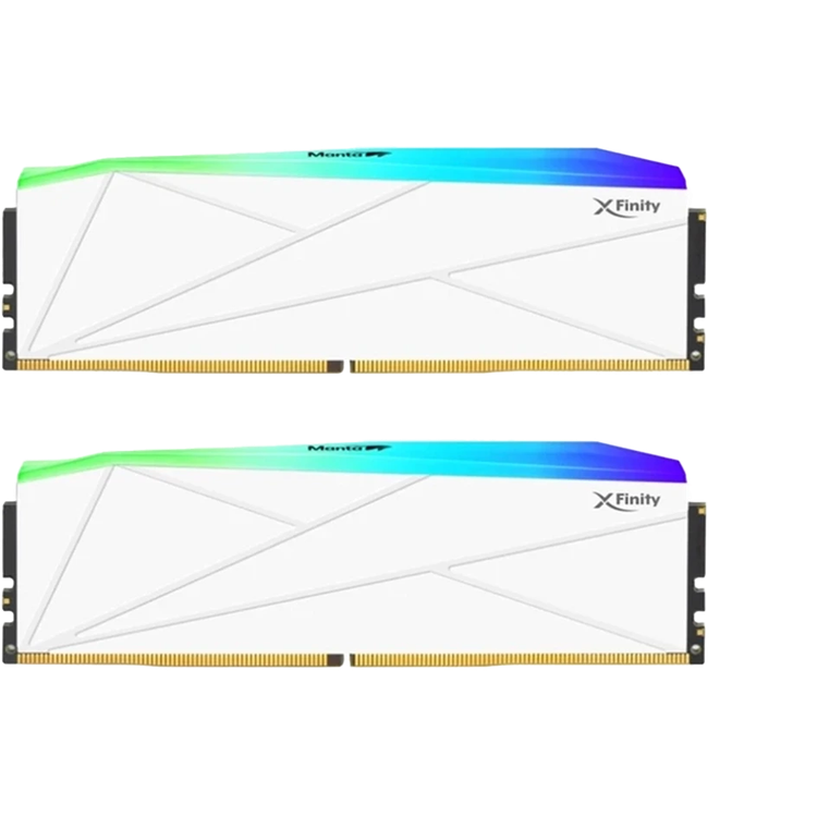 رم وی کالر مدل V-Color Manta XFinity RGB 32GB Dual 5600MHz CL36 White
