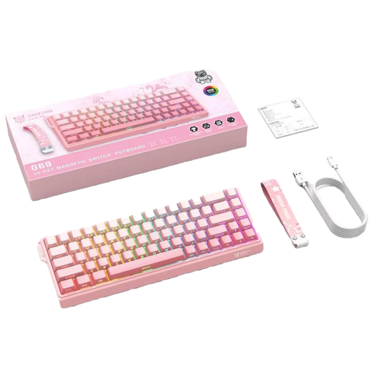 کیبورد اونیکوما مدل Onikuma G69 RGB Pink Wired