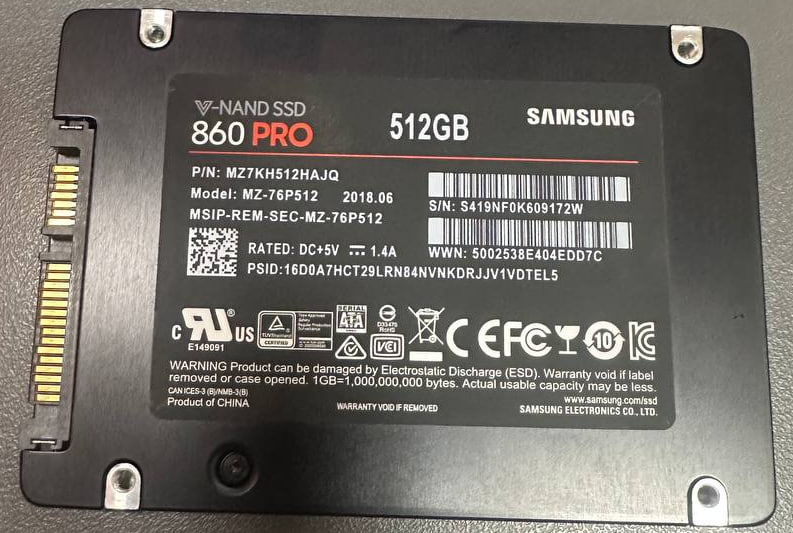 اس اس دی سامسونگ مدل 860 PRO ظرفیت 512 گیگابایت
