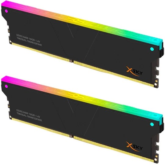 رم وی کالر مدل V-COLOR XSKY RGB 32GB (DUAL) 6000MHz CL26 BLACK AMD EXPO