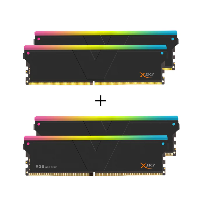رم وی کالر مدل V-COLOR XSKY SCC (Kit 2+2) RGB 32GB (DUAL) 5600MHz CL28 BLACK AMD EXPO