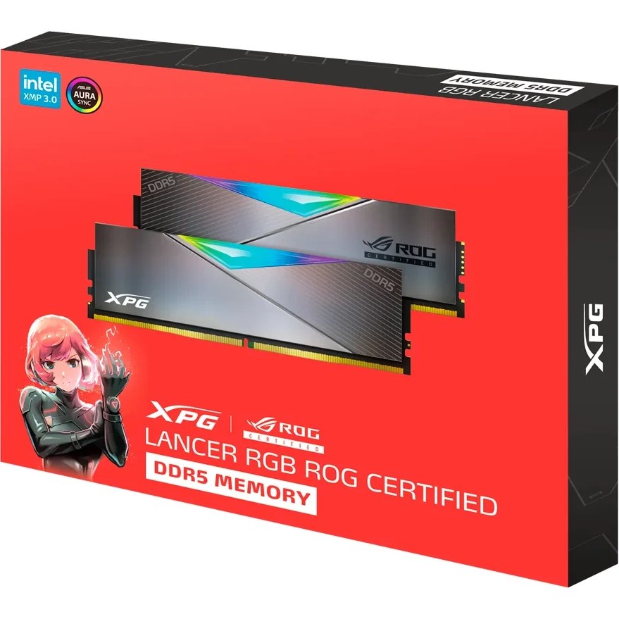 رم ای دیتا مدل ADATA XPG LANCER ROG RGB 32GB (DUAL) 6600MHz CL32 Black