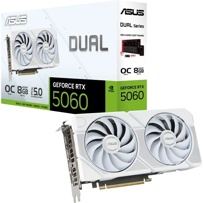 کارت گرافیک ایسوس مدل ASUS Dual RTX 5060 OC White 8GB