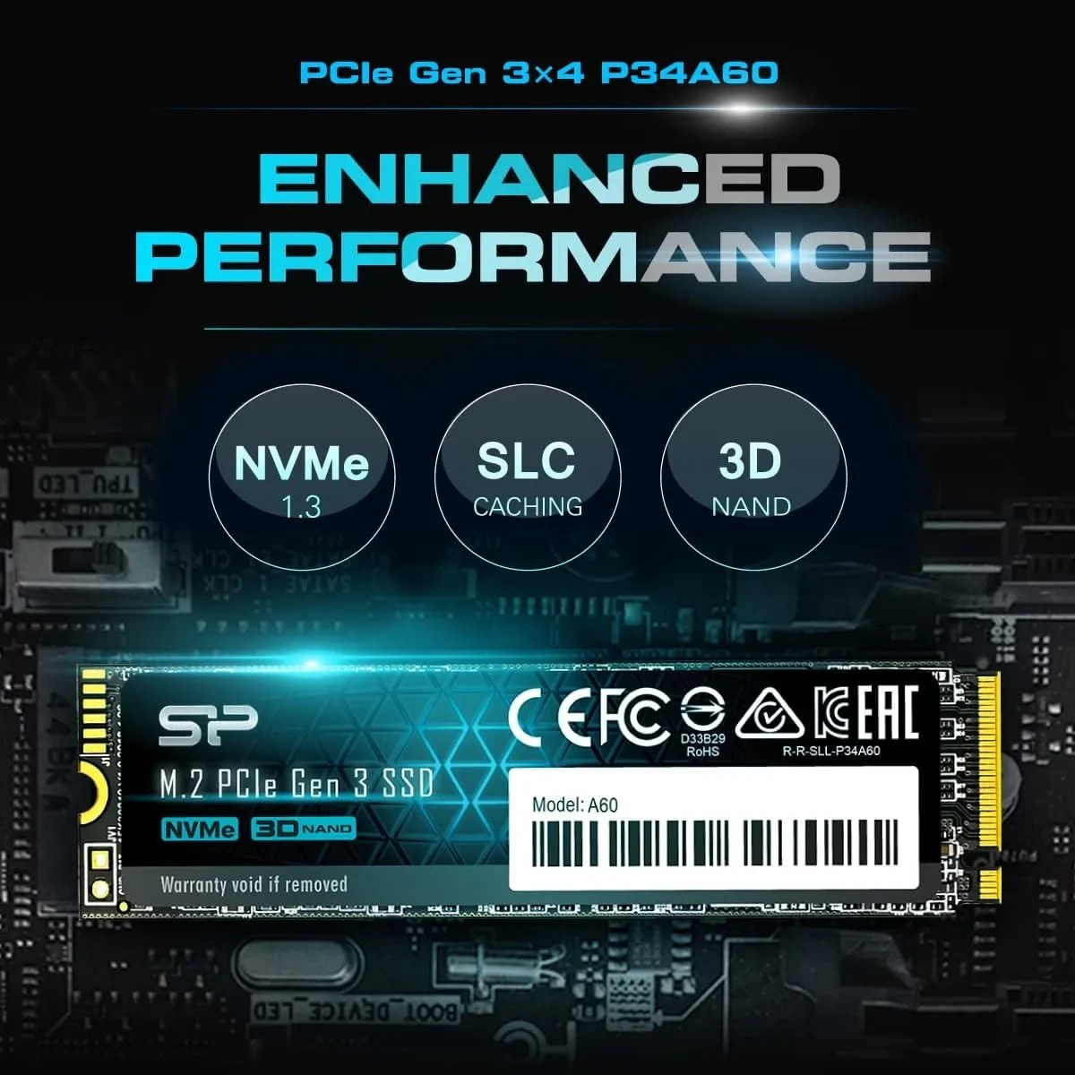 اس اس دی سیلیکون پاور مدل SILICON POWER P34A60 256GB M.2 SSD