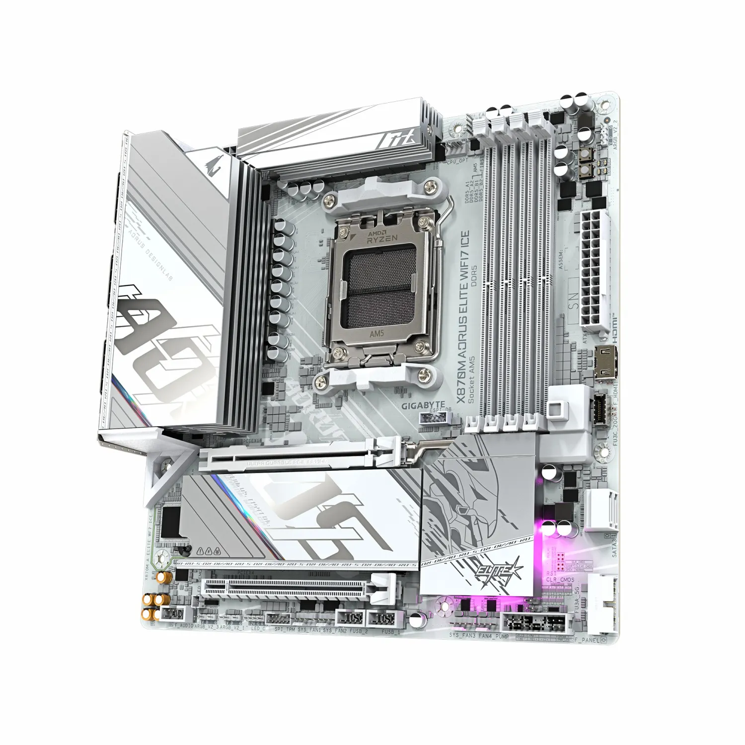 مادربرد گیگابایت مدل GIGABYTE X870M AORUS ELITE WIFI7 ICE DDR5